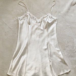 VS White silky slip dress